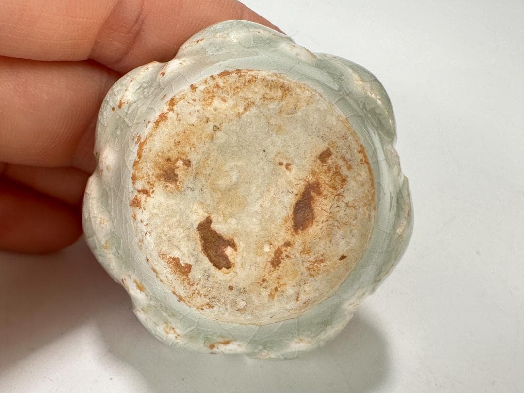 中国美術　宋時代　青白磁　影青　瓜形香合　蓋物　茶道具　時代　唐物　古物　古玩