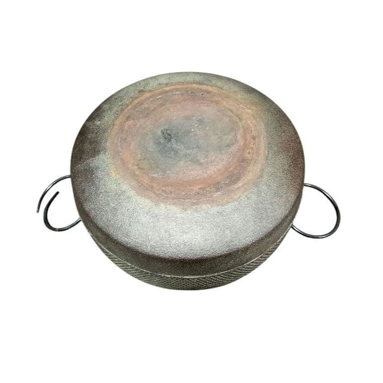 炉釜（炉用釜）園城寺釜　菊池政光作　釜鐶付き　茶器/茶道具