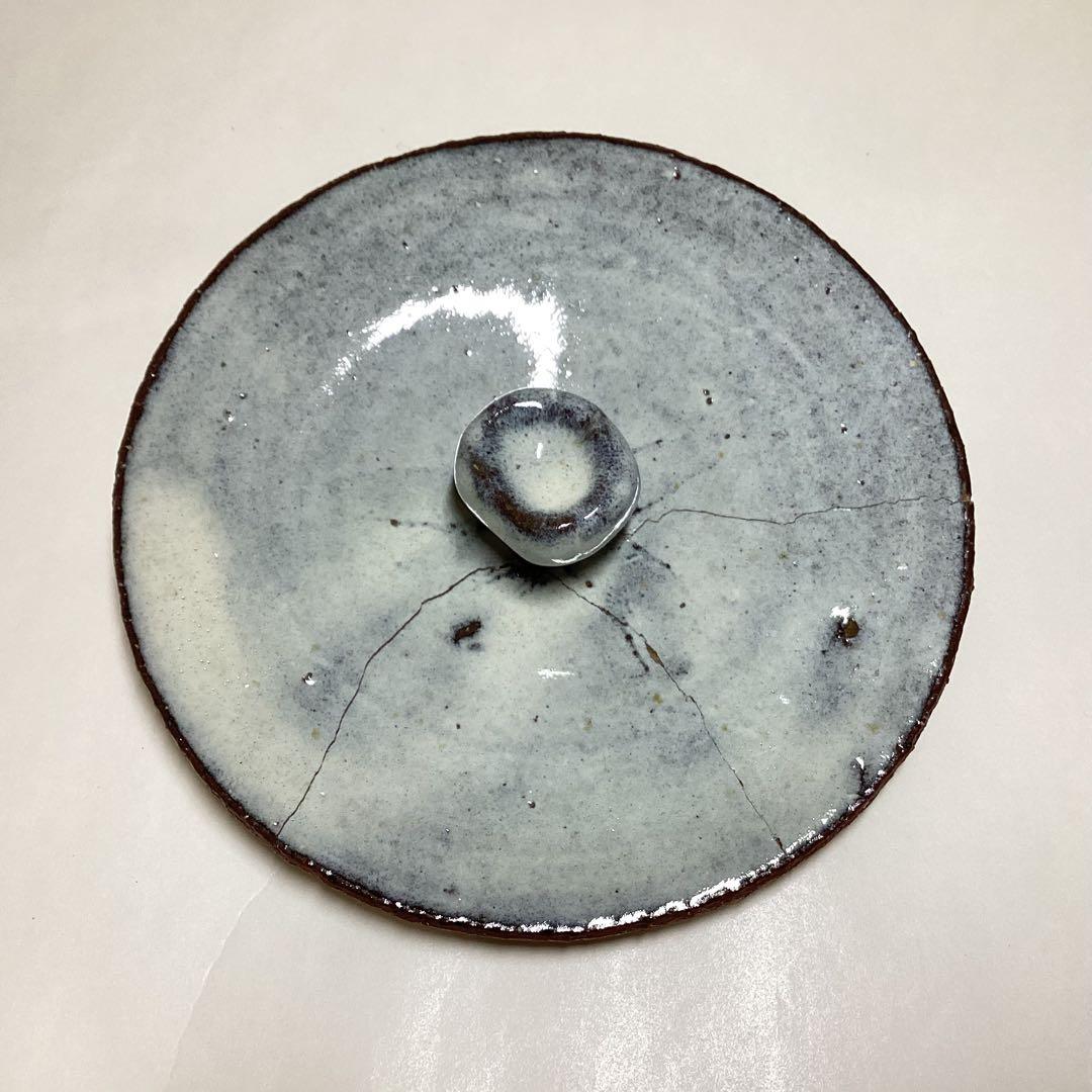 水指 萩 単瓢 守繁徹作 蓋修理あり 塗蓋付 桐箱入り 茶道具 古物品