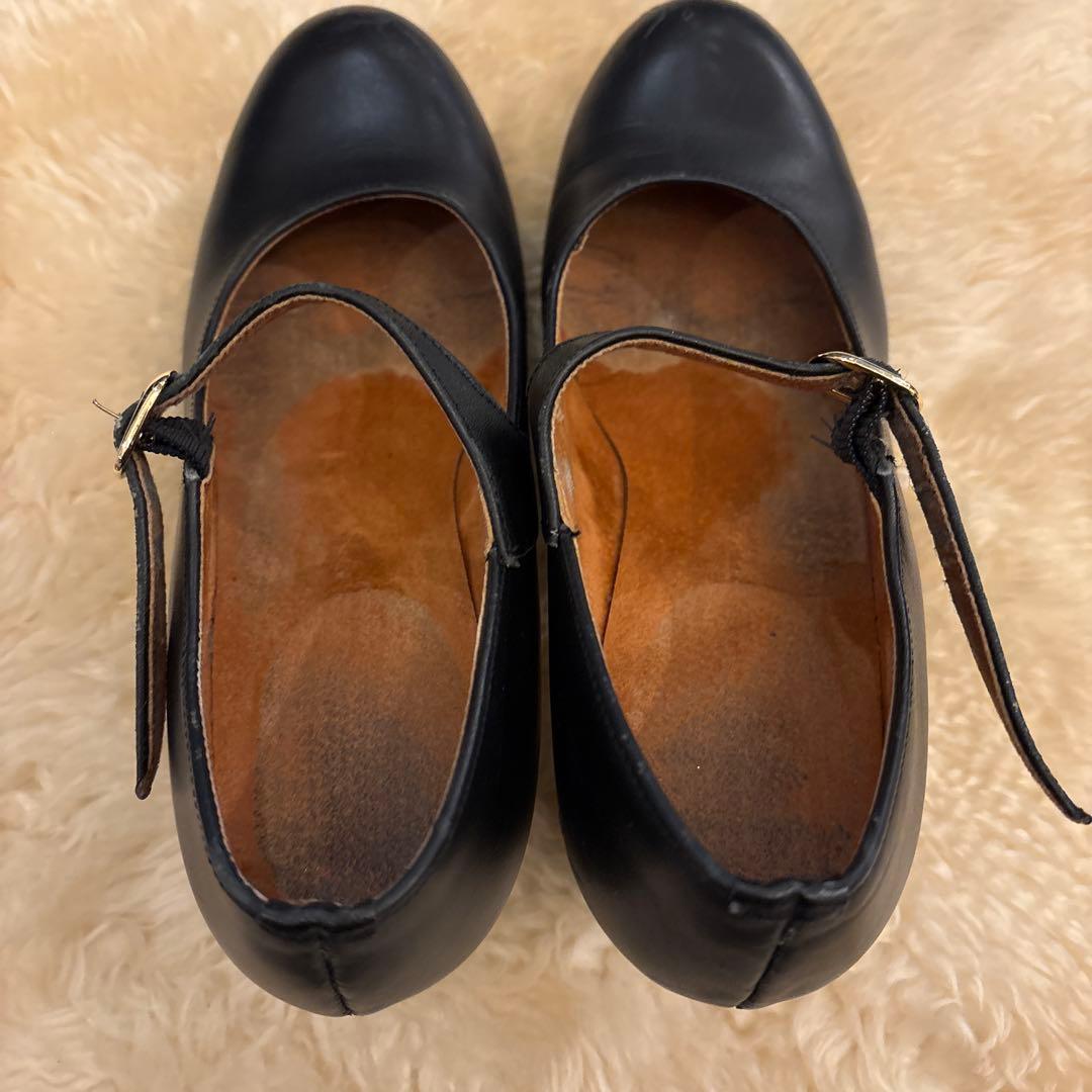 黒 レザー フラメンコシューズ