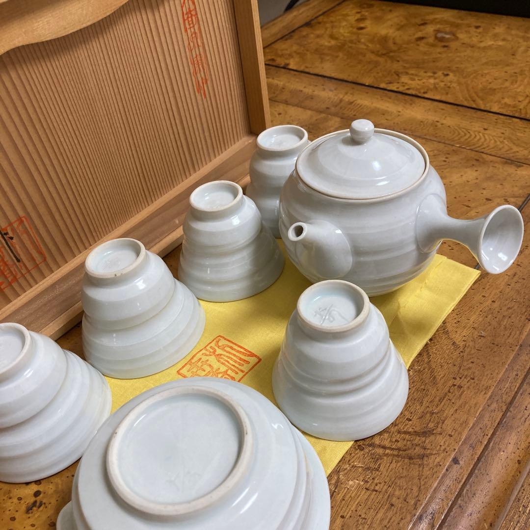 【在銘】人間国宝　朴世琦　奇泉窯　小さな煎茶器セット　玉露　作家物　共箱　共布