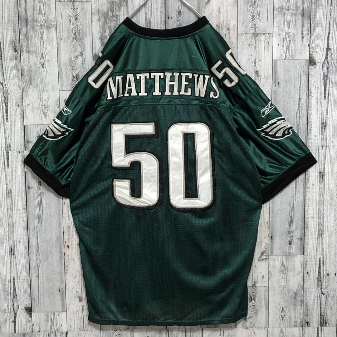 NFLイーグルス リーボック 3XL 刺繍 アメフト ゲームシャツ ユニフォーム