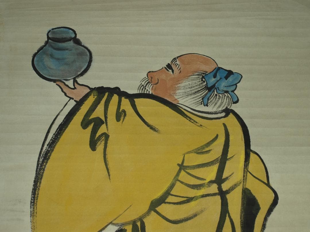 古掛け軸「斉白石作 人物図紙本」中国民間画家 古美術古董品 BD579C11-4