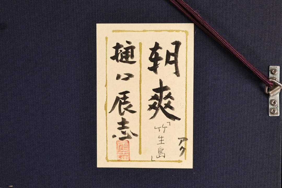 【真作】　樋口辰志 「 朝爽（竹生島） 」　6号　日本画　共シール　BK096