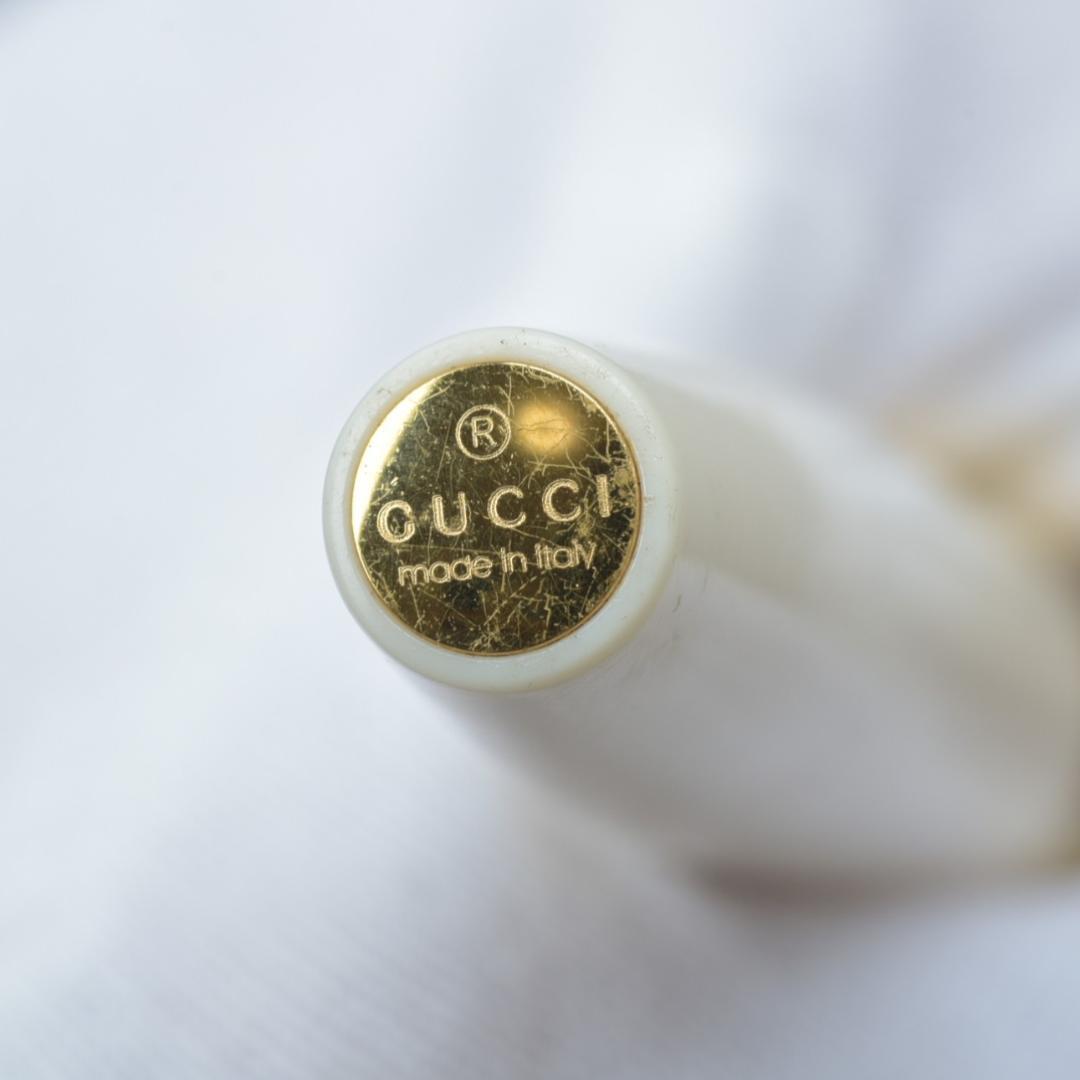美品 グッチ GUCCI ボールペン GG ホワイト ゴールド キャップ式 文具