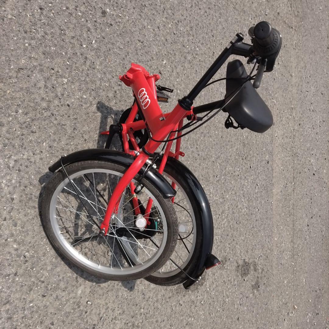 Audiアウディ折り畳み自転車20インチレッド　シマノ6段変速 　レンチ説明書付