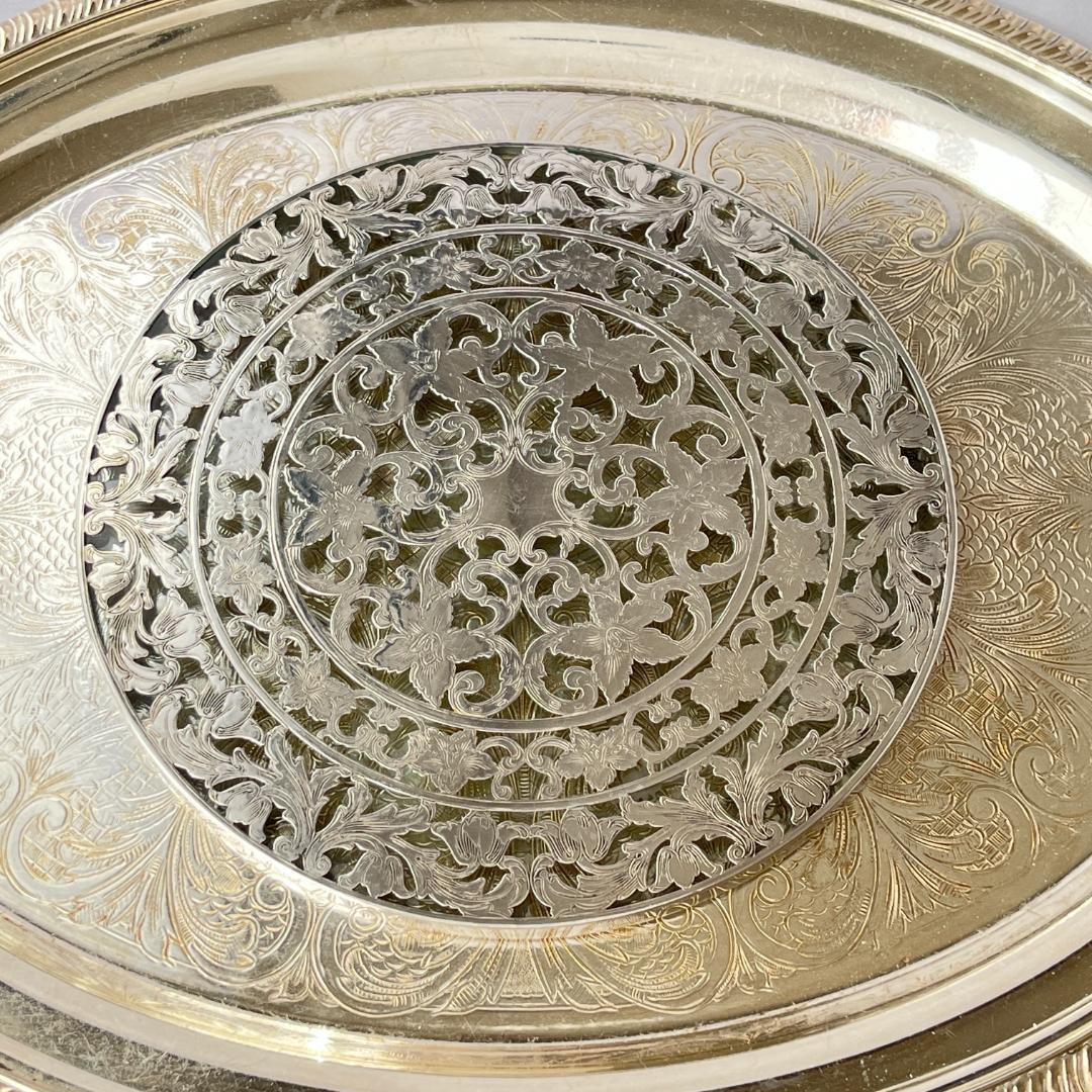 【WEBSTER】【純銀/ガラス】のティーセンター 20cm！スターリング