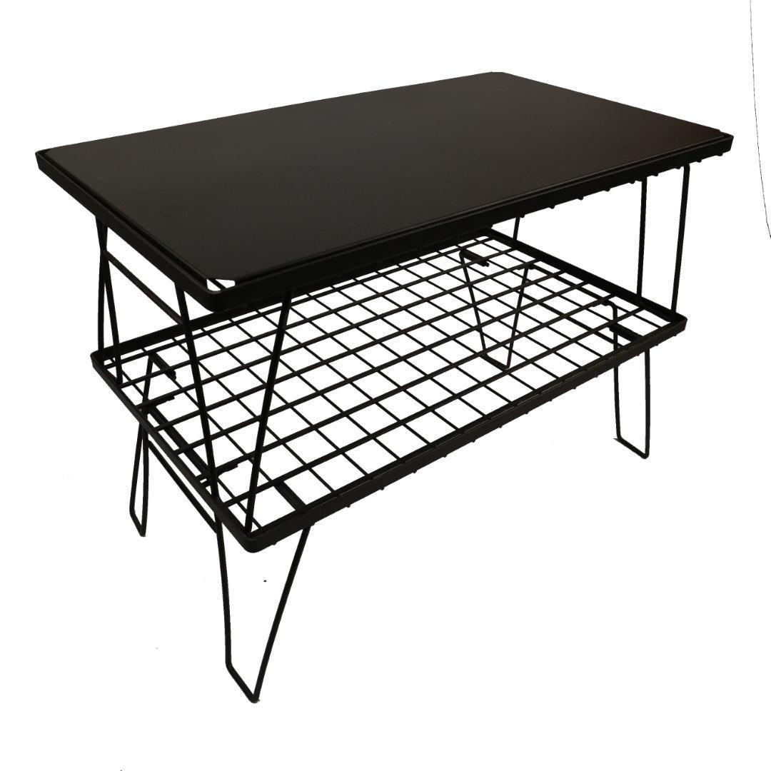 フィールドラック×２　オリジナルスチール天板（ブラック）　収納ケース　セット