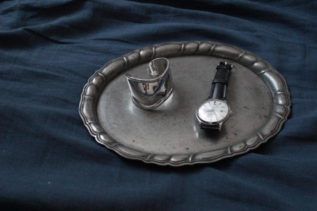 エタンオーバルプレート/フランスアンティークアクセサリートレイ