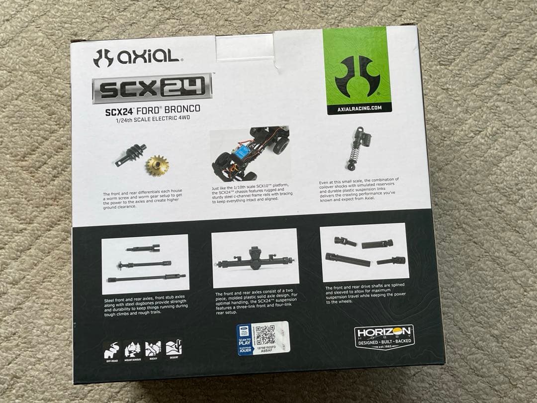 アキシャル1/24 SCX24 2021 フォード ブロンコ 4WD RTR 赤