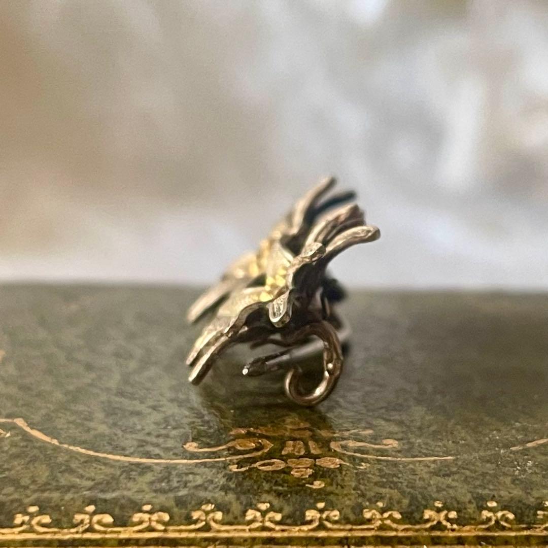 純銀製エーデルワイスブローチ&白蝶貝ブローチ　フランスアンティークヴィンテージ