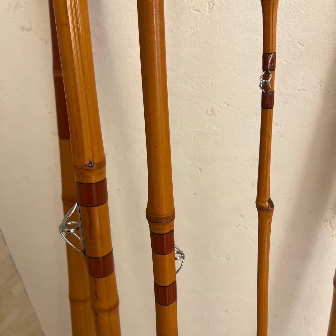 石鯛和竿　竿敏作　３本半継ぎ竹竿　石鯛竿