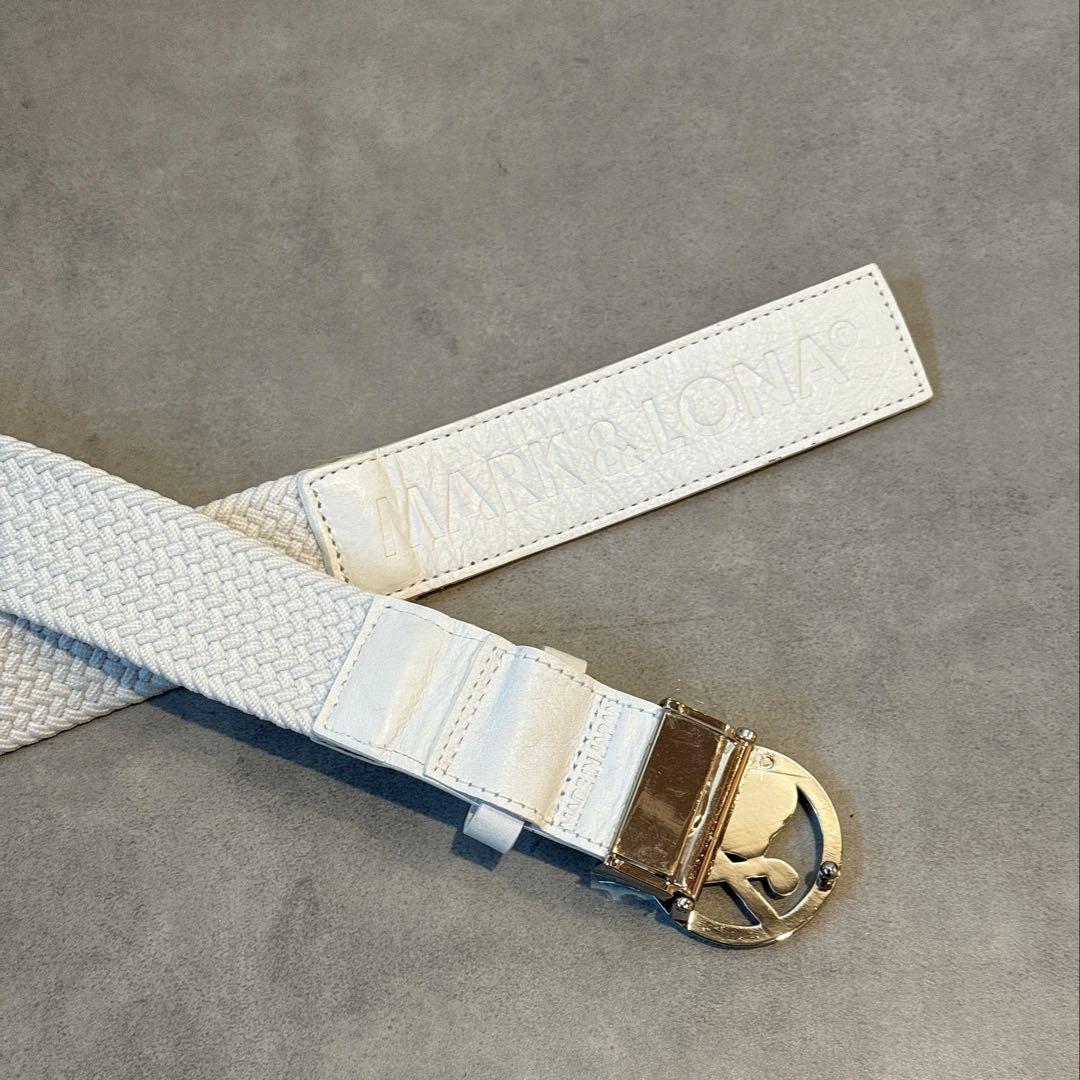 美品 ★ MARK&LONA ベルト レザー 革 ホワイト 正規品