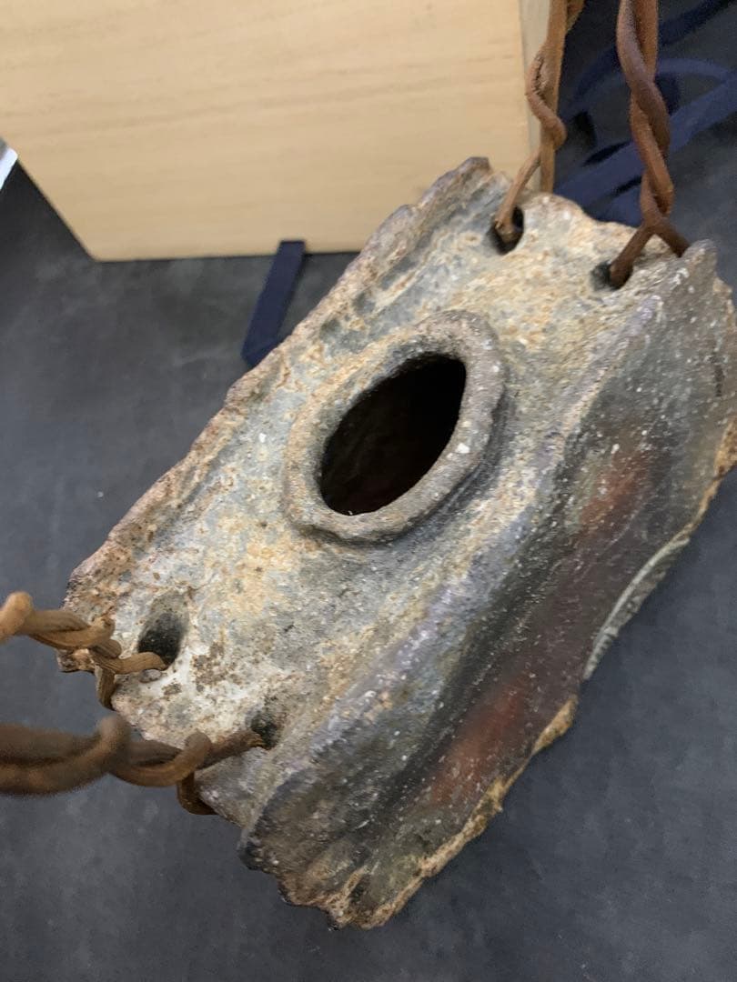 力窯　水垣力　扁壷　花器　花入　土味　栞共箱