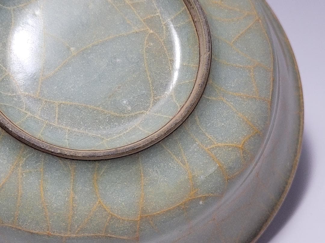 翡色 青釉 貫入 筆洗 宋元時代 幅約12.2cm