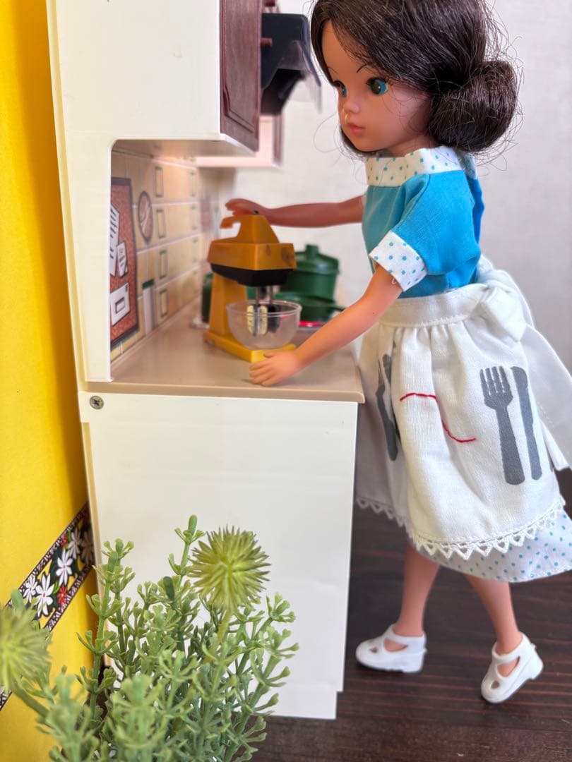 キッチンユニット シンディちゃん ヴィンテージドールハウス家具 1/6