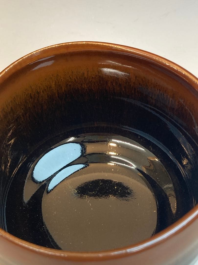 戸松万典 作 鉄釉茶碗 共箱 茶道具 瀬戸焼 美濃