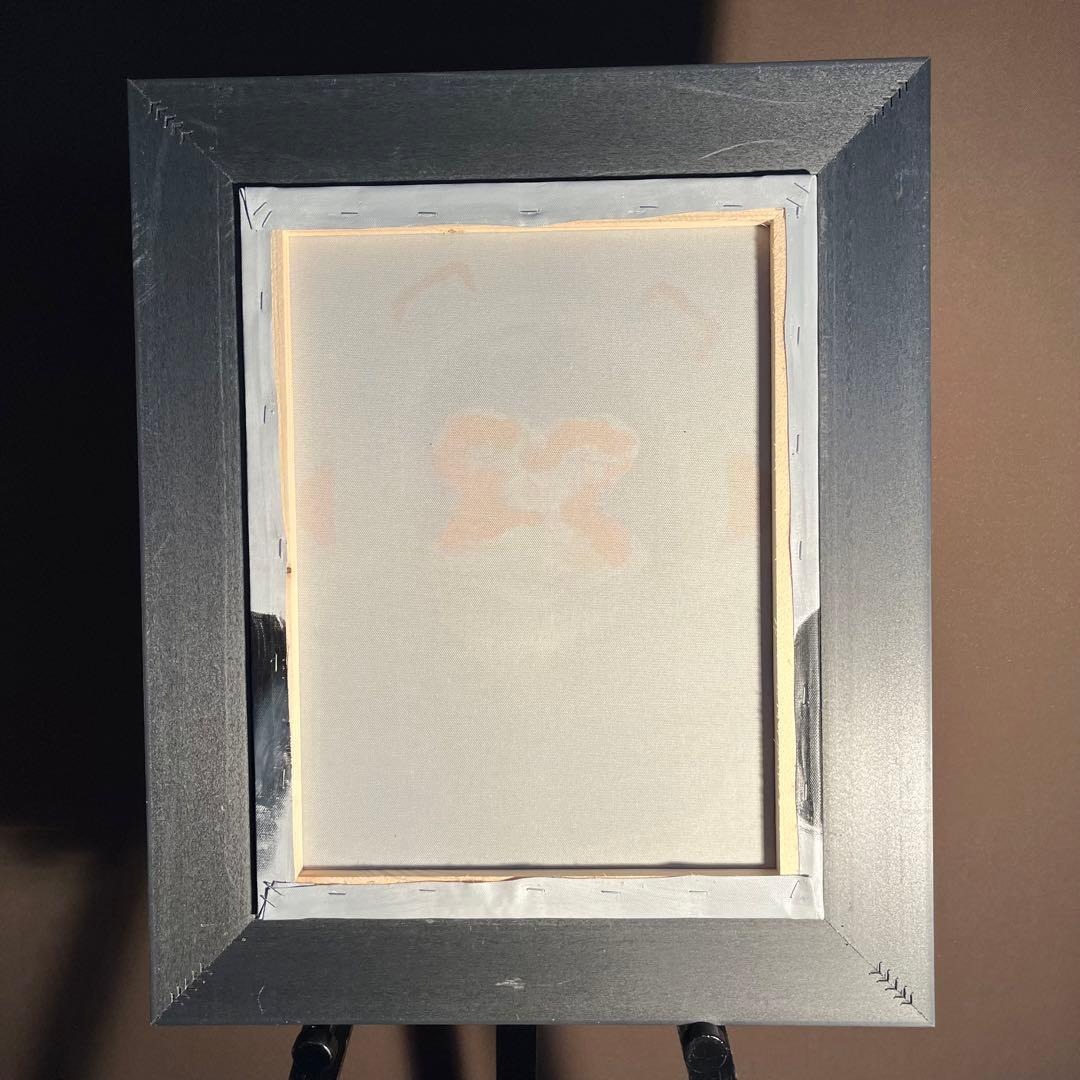 手書き油絵 astronaut monkey絵画 額付き インテリア 油彩画