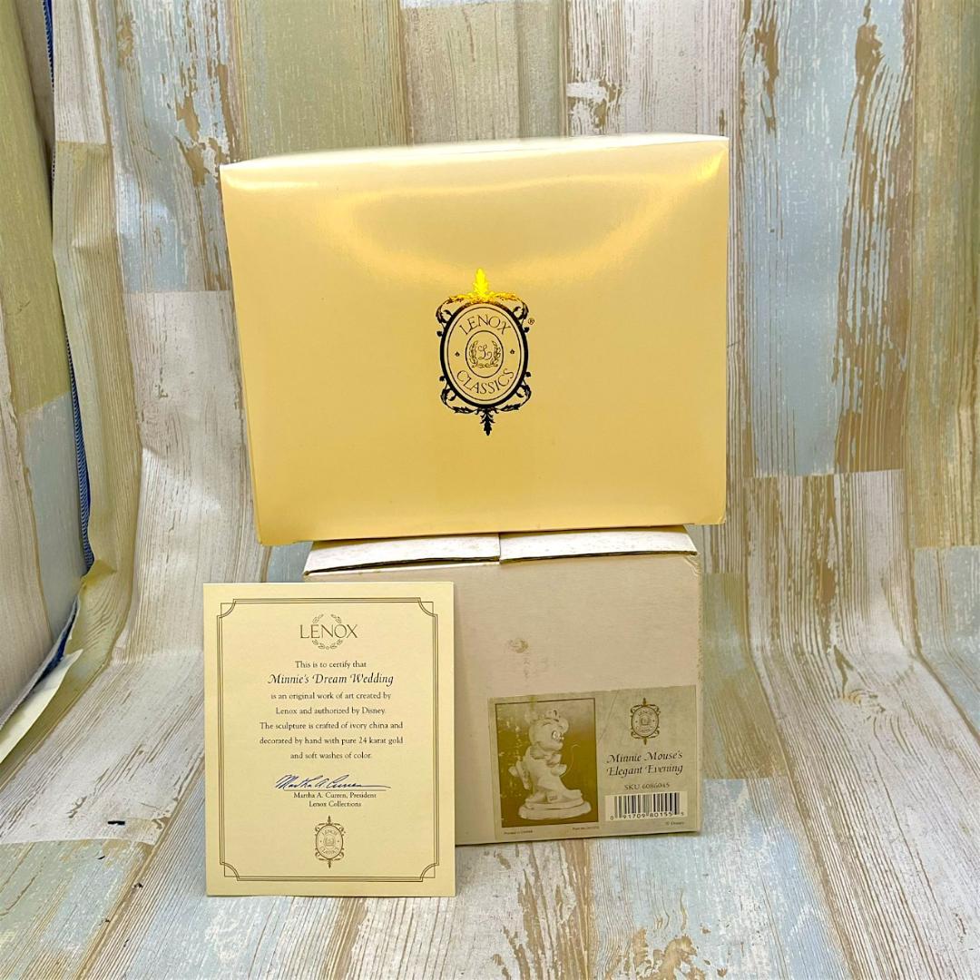 ミニーマウス 正装 ドレスコード 金 陶器製 フィギュア★レノックス LENOX