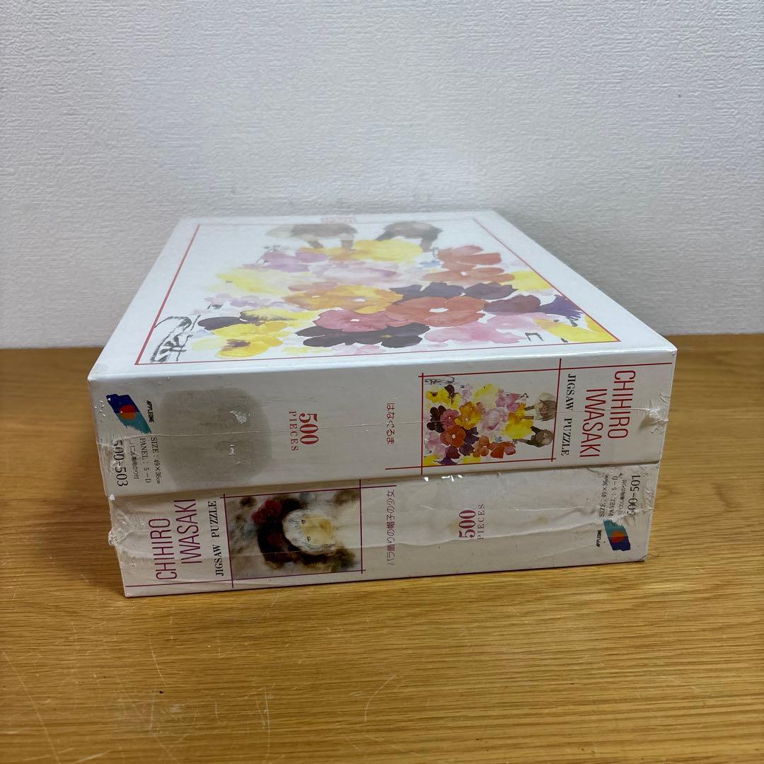 未使用いわさきちひろ　ジグソーパズル500ピース　はなぐるまバラ飾りの帽子の少女