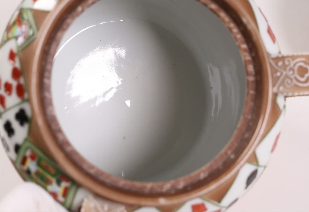 【CM322】オールドノリタケ トランプ スリーハンドル 葉巻入れ 蓋物 盛上