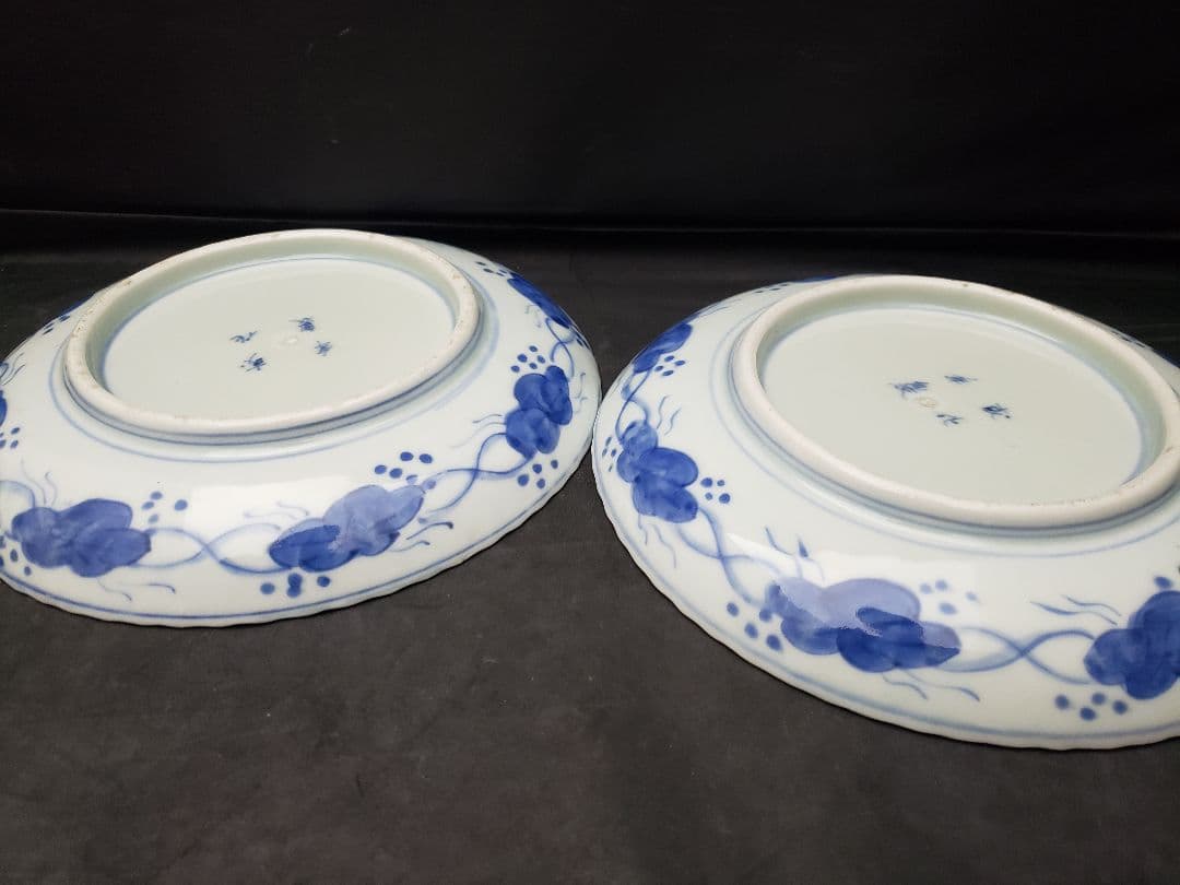 古伊万里　染付　雲龍文　六寸皿　5枚　成化年製　骨董品