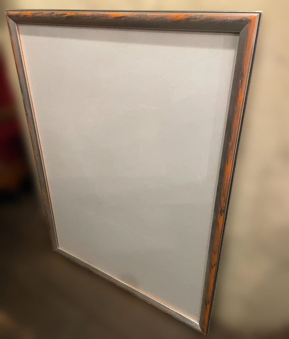 木製 フレーム 額縁 大型 絵画 写真 ポスター 展示 シルバー シンプル 美品